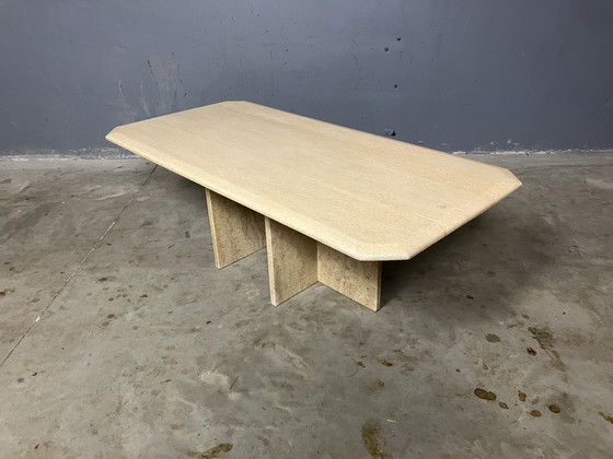 Image 1 of Vintage travertine coffee table flexible legs