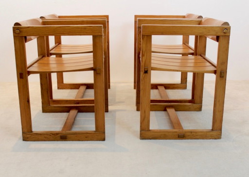 2x chaises en pin Edvin Helseth avec accoudoirs