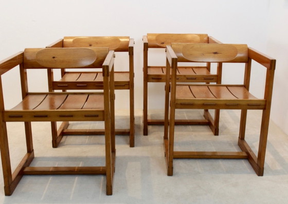 Image 1 of 2x Edvin Helseth Pinewood chairs with armrests