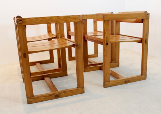 Image 1 of 2x Edvin Helseth Pinewood chairs with armrests