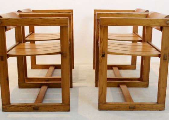 Image 1 of 2x Edvin Helseth Pinewood chairs with armrests