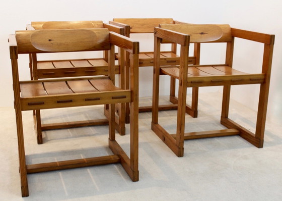 Image 1 of 2x Edvin Helseth Pinewood chairs with armrests