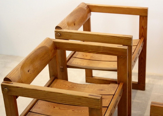 Image 1 of 2x Edvin Helseth Pinewood chairs with armrests