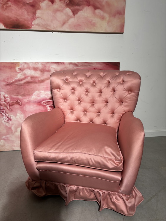 Image 1 of Pair of pink armchairs 1950s