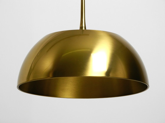 Image 1 of Beautiful Rare Original 1970S Florian Schulz Brass Pendant Light With Pulley System