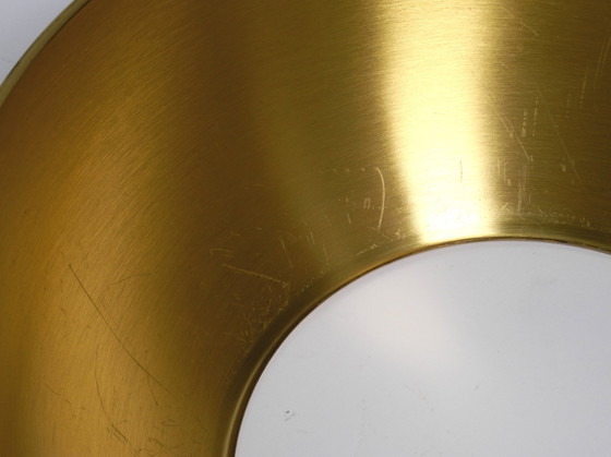 Image 1 of Beautiful Rare Original 1970S Florian Schulz Brass Pendant Light With Pulley System