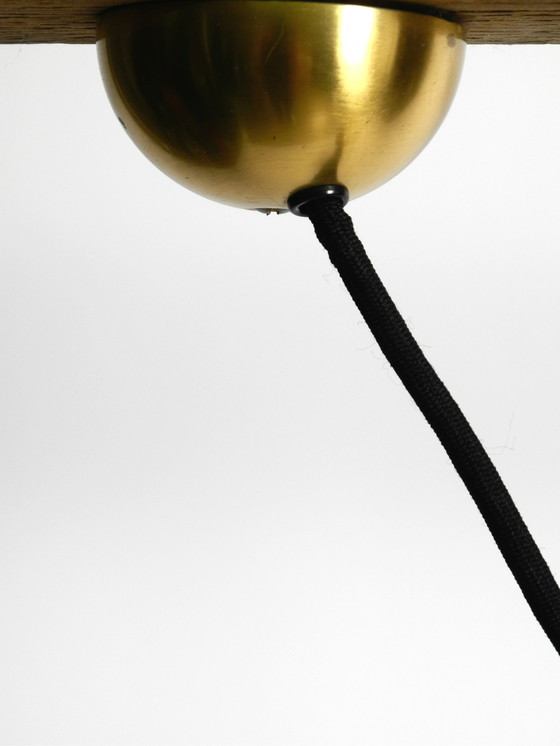 Image 1 of Beautiful Rare Original 1970S Florian Schulz Brass Pendant Light With Pulley System