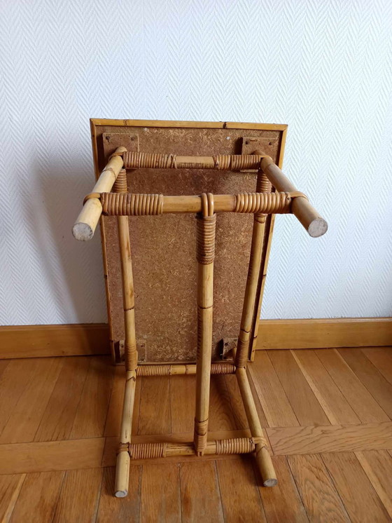 Image 1 of Table Basse En Bambou Refendu Style Audoux Minnet 1960