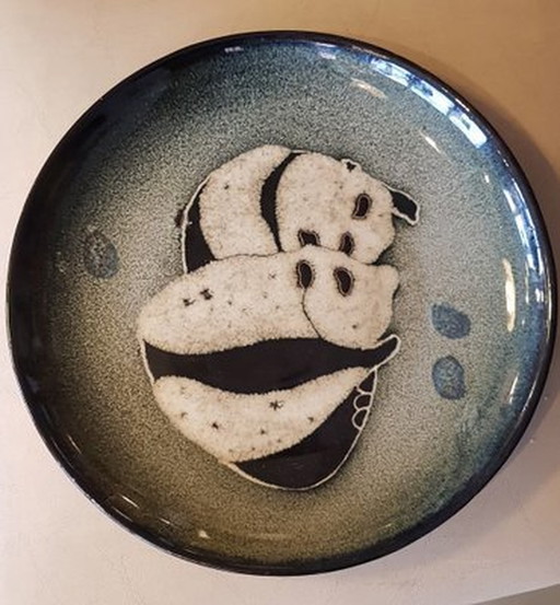 Chinese Handmade Decorative Ceramic Plate With Panda Bear