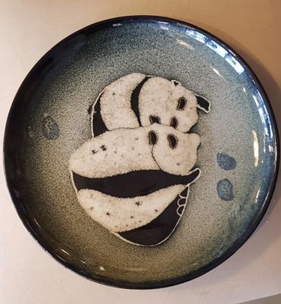 Image 1 of Chinese Handmade Decorative Ceramic Plate With Panda Bear