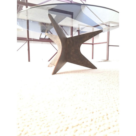 Image 1 of Tavolino da caffè vintage in ferro patinato sfumato, 1960