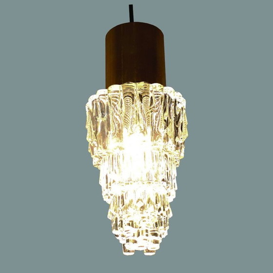 Image 1 of Vintage bubble glass pendant lamp by Helena Tynell for Glashütte Limburg, Germany 1960s