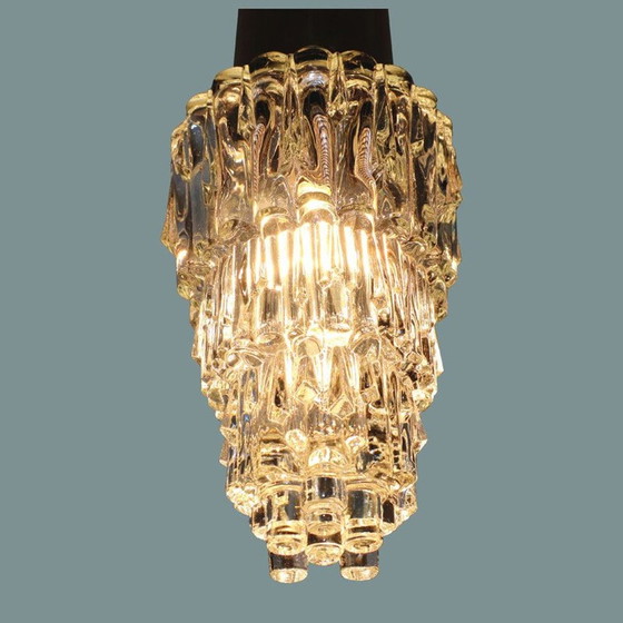 Image 1 of Vintage bubble glass pendant lamp by Helena Tynell for Glashütte Limburg, Germany 1960s