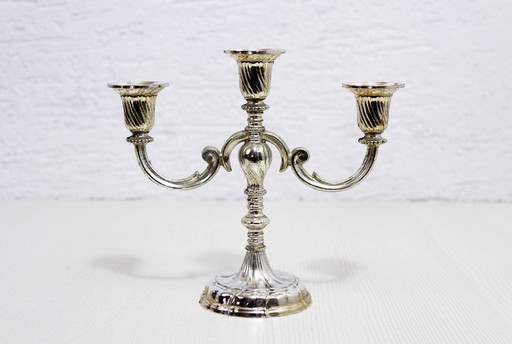 Silver plated candlestick 3 fires 1960