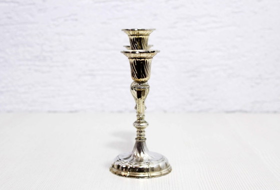 Image 1 of Silver plated candlestick 3 fires 1960