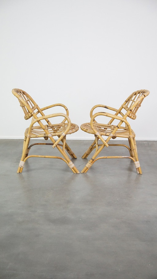 2 X Rattan Armchair With Armrests