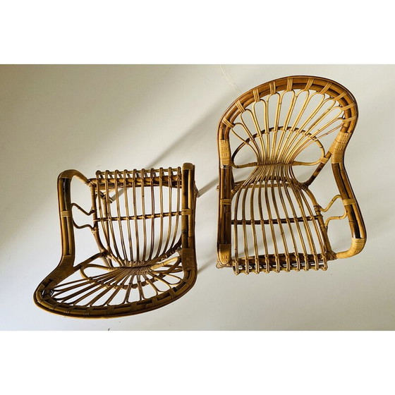 Image 1 of Vintage rattan and bamboo garden set, Italy 1970s