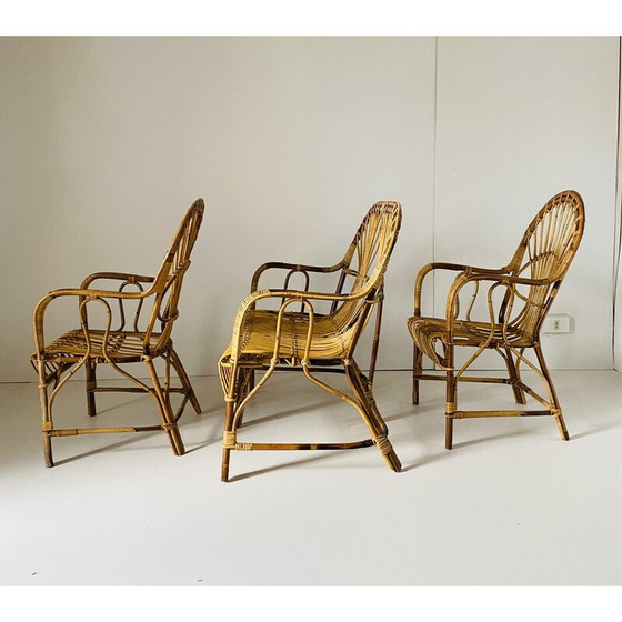 Image 1 of Vintage rattan and bamboo garden set, Italy 1970s