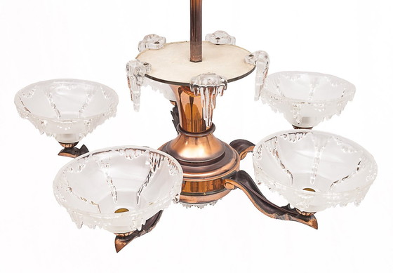 Image 1 of 6-light chandelier Ezan Art Deco