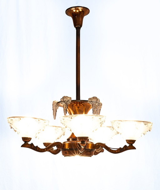 6-light chandelier Ezan Art Deco