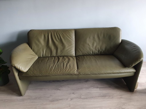 Leolux Bora Bora 1 and 2.5 seater sofa (olive green)