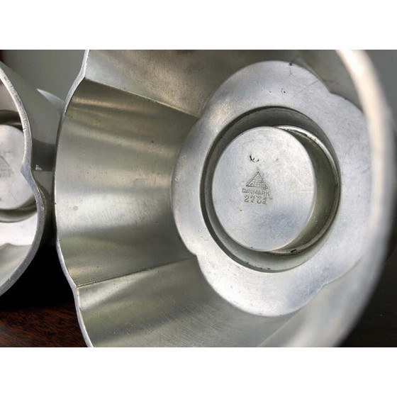 Image 1 of Pair of vintage pewter candle holders by Just Andersen, Denmark 1940