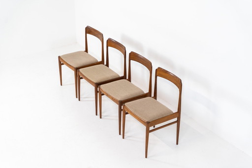 Set Of 4 Danish Dining Chairs In Rosewood 