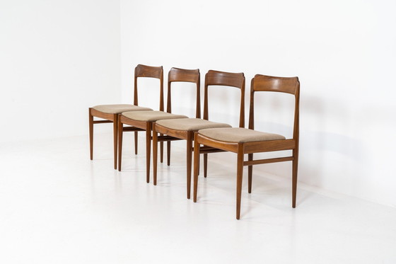 Image 1 of Set Of 4 Danish Dining Chairs In Rosewood 