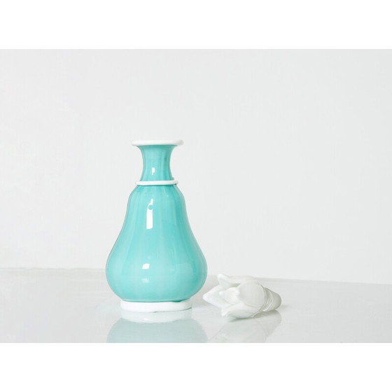 Image 1 of Vintage bottle in turquoise opal glass Murano by Barovier and Toso, 1950