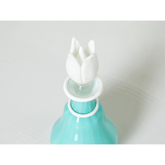 Image 1 of Vintage bottle in turquoise opal glass Murano by Barovier and Toso, 1950