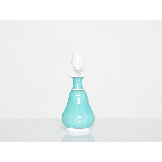Image 1 of Vintage bottle in turquoise opal glass Murano by Barovier and Toso, 1950