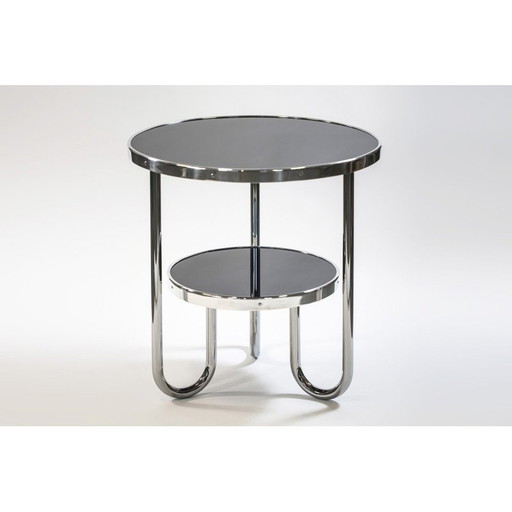 Vintage chrome and glass Bauhaus coffee table by Kovona, Czechia 1970s