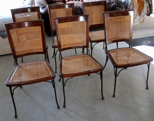 6x rattan chairs by grange