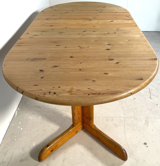 Image 1 of Extendable Pine Dining Table With Two Extensions