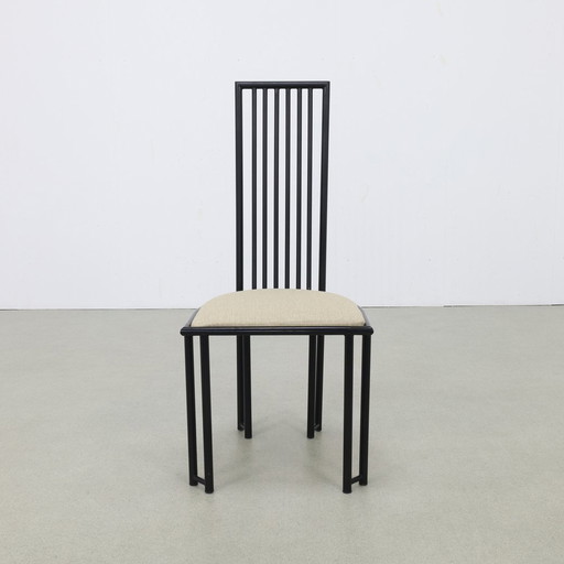 6X Dining Chair Postmodern, 1980S New Upholstered