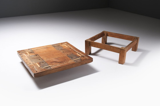 Image 1 of Stunning wooden Coffee table style brutalist / wabi sabi / japandi - France