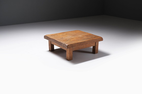 Image 1 of Stunning wooden Coffee table style brutalist / wabi sabi / japandi - France