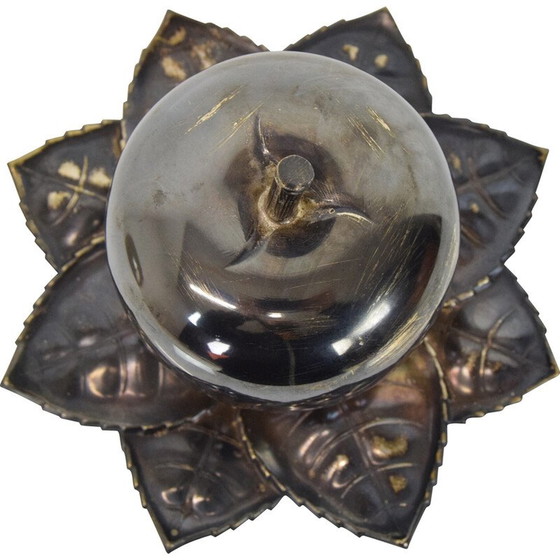 Image 1 of Vintage metal and glass container, Czechoslovakia 1950s