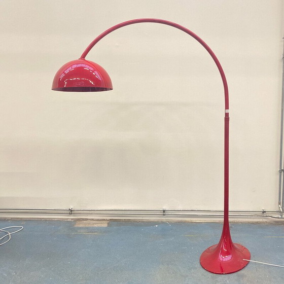 Image 1 of Vintage arc floor lamp in steel and fiberglass, Italy 1970