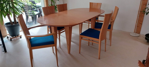 Italian Design Dining Table And 6x Dining Chairs