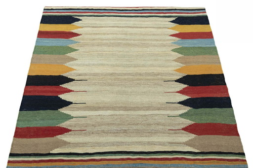 Hand-woven designer kilim Fars - 122 X 113 Cm