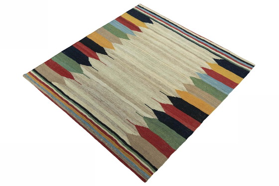 Image 1 of Hand-woven designer kilim Fars - 122 X 113 Cm