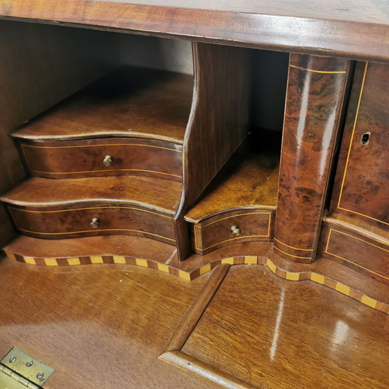 Image 1 of Antique, Baroque Walnut Belly Secretaire, Belly Cabinet, Chest of Drawers