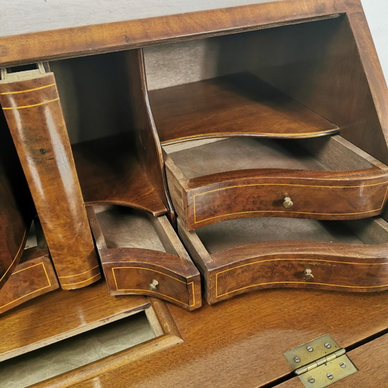 Image 1 of Antique, Baroque Walnut Belly Secretaire, Belly Cabinet, Chest of Drawers