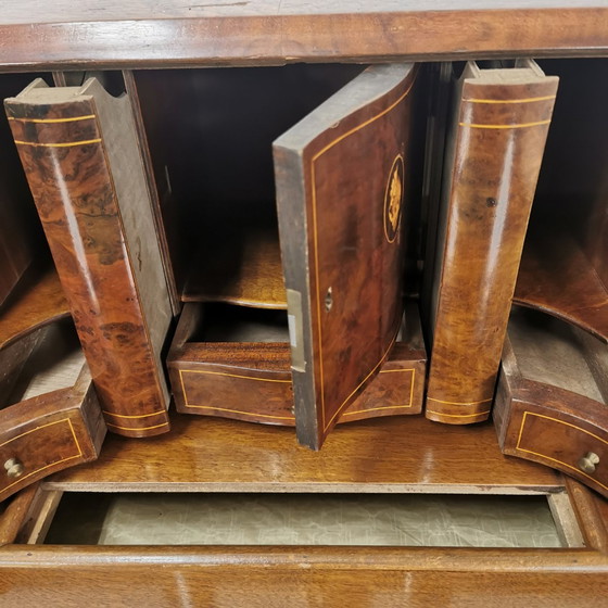 Image 1 of Antique, Baroque Walnut Belly Secretaire, Belly Cabinet, Chest of Drawers