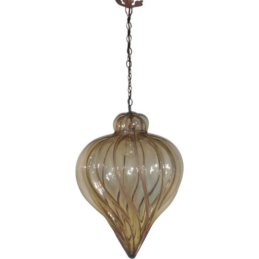 Vintage Murano glass spiral lantern by Gianni Seguso, 1960s