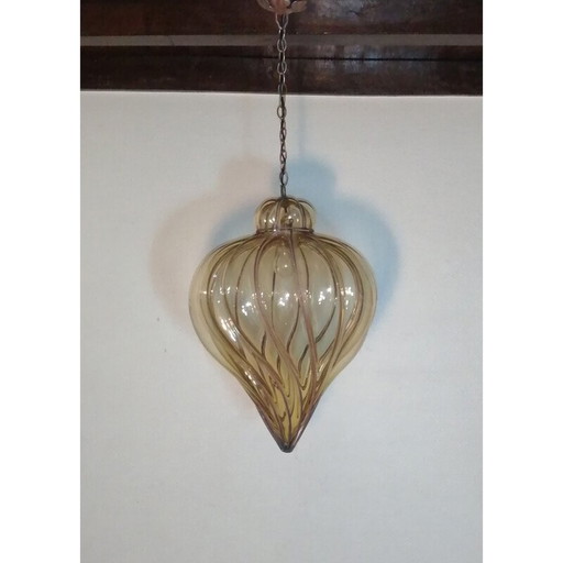 Vintage Murano glass spiral lantern by Gianni Seguso, 1960s