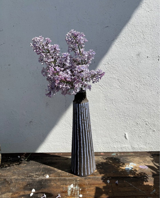 Image 1 of Vase Lyllested Keramik Denmark, Vintage, Handmade, Relief, 1970S