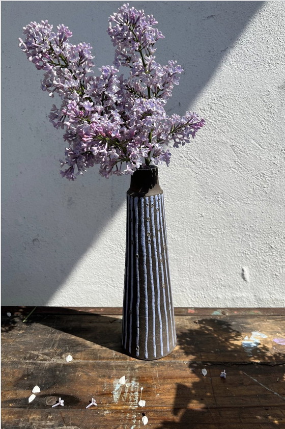 Image 1 of Vase Lyllested Keramik Denmark, Vintage, Handmade, Relief, 1970S