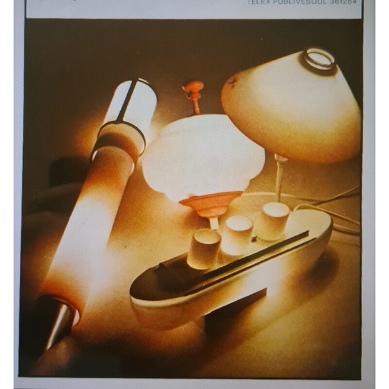 Image 1 of Lampada a penna vintage in acciaio nichelato e vetro opalino bianco per Diw